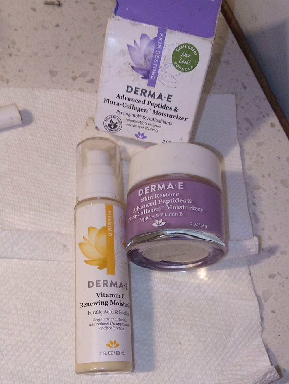 DERMA E Skin Restore Advanced Peptides & Flora-Collagen Moisturizer - Purple